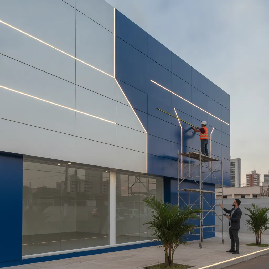 Como Calcular a Área de Fachada em ACM para Seu Comércio em Goiânia