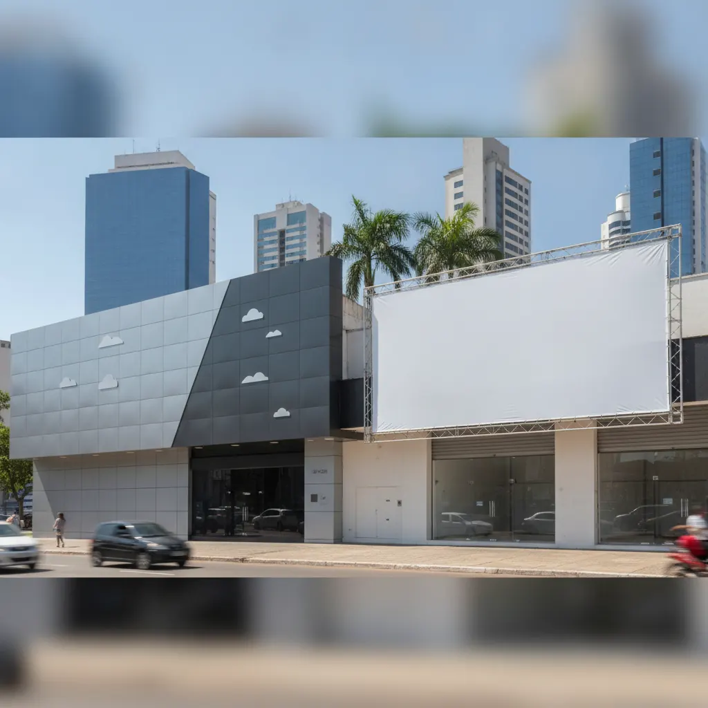 Diferença entre Fachada em ACM e Lona em Goiânia