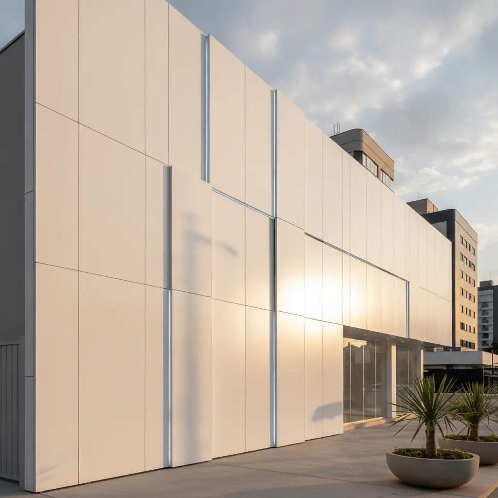 Fachada em ACM Branco para Comércio em Goiânia