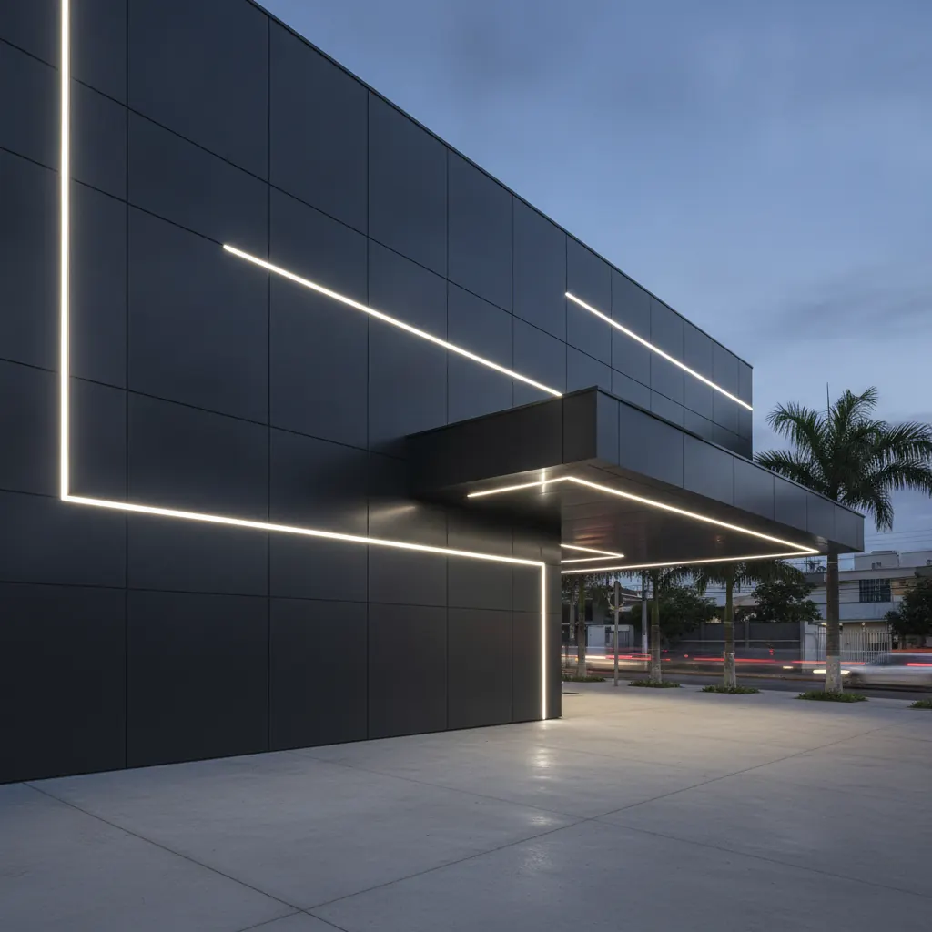 Fachada em ACM Grafite para Comércio em Goiânia