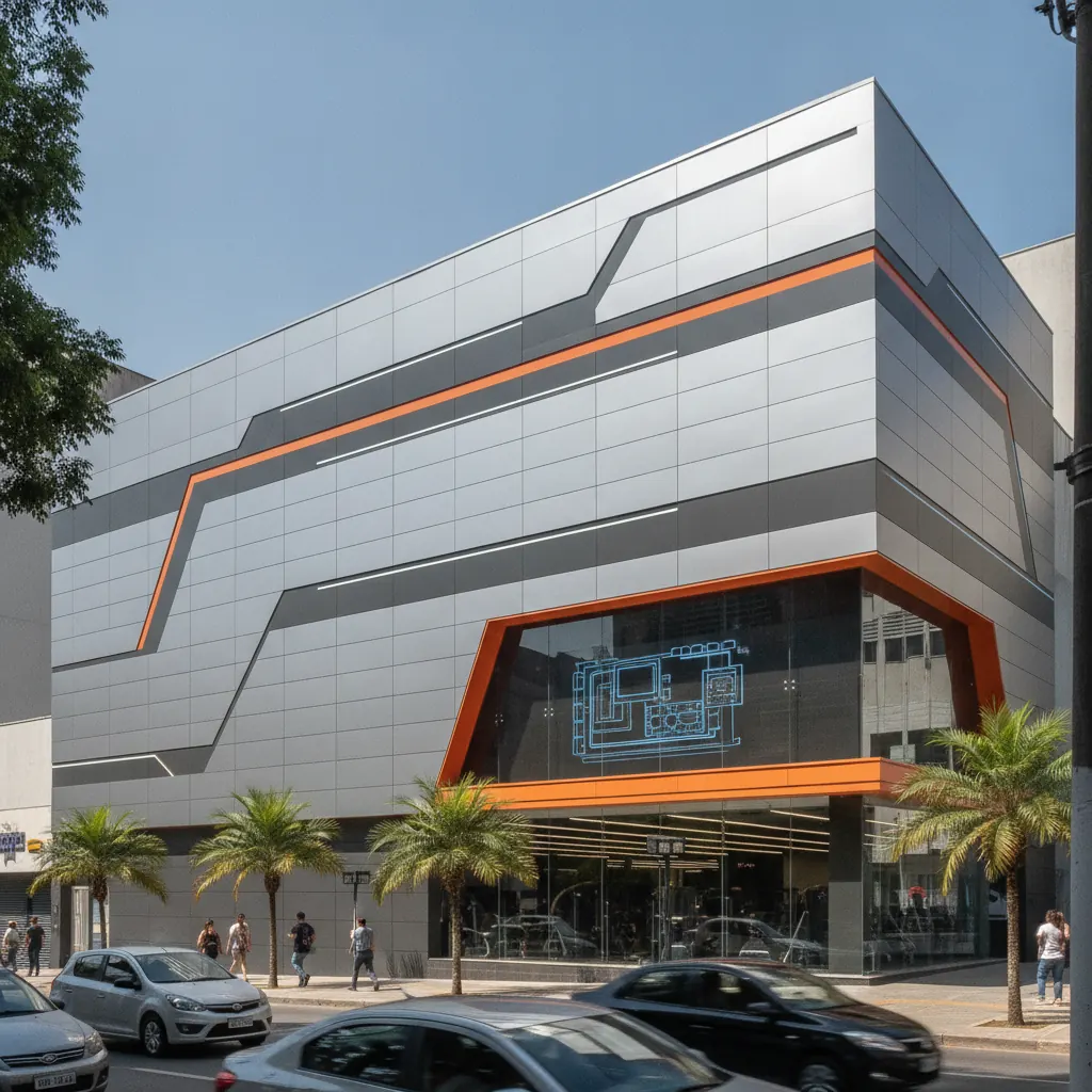 Fachada em ACM para Academia de Ginástica em Goiânia
