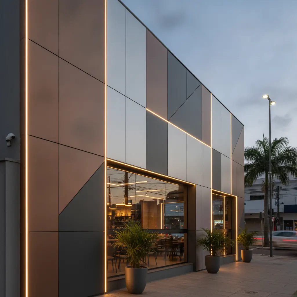 Fachada em ACM para Bar e Restaurante em Goiânia