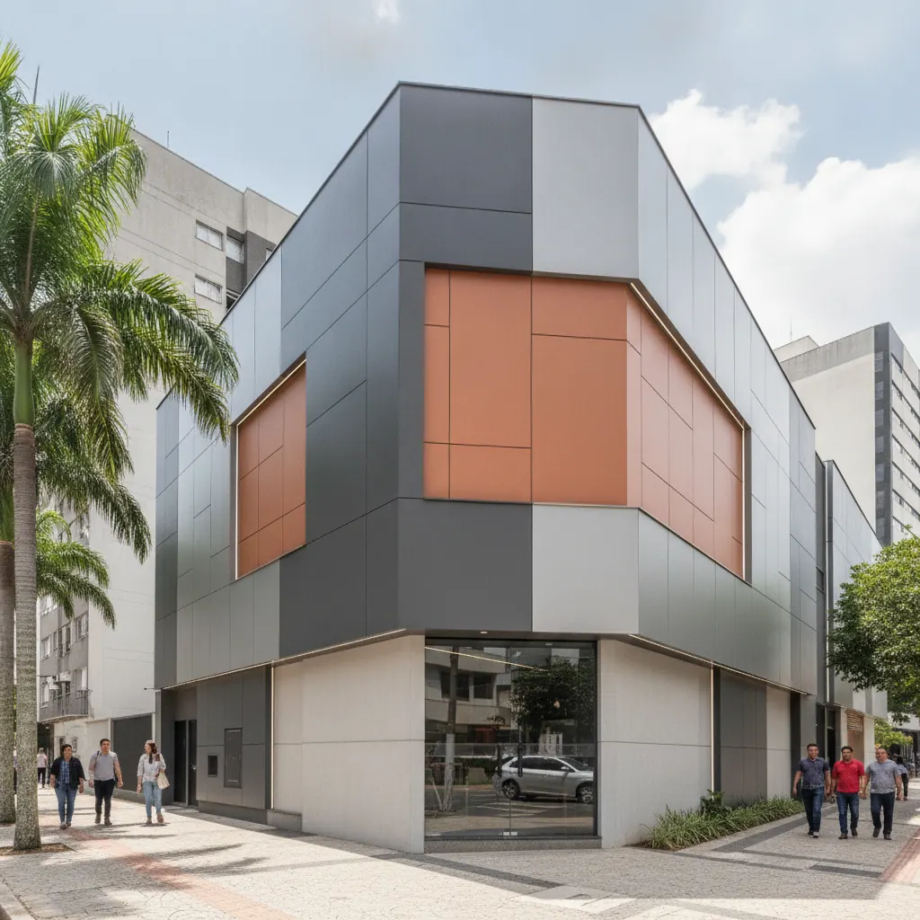 Fachada em ACM para Coworking e Espaço Compartilhado em Goiânia