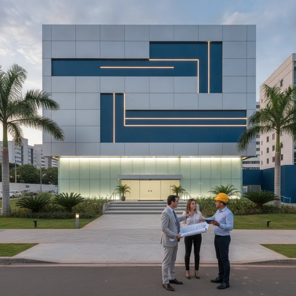 Fachada em ACM para Laboratório de Análises em Goiânia
