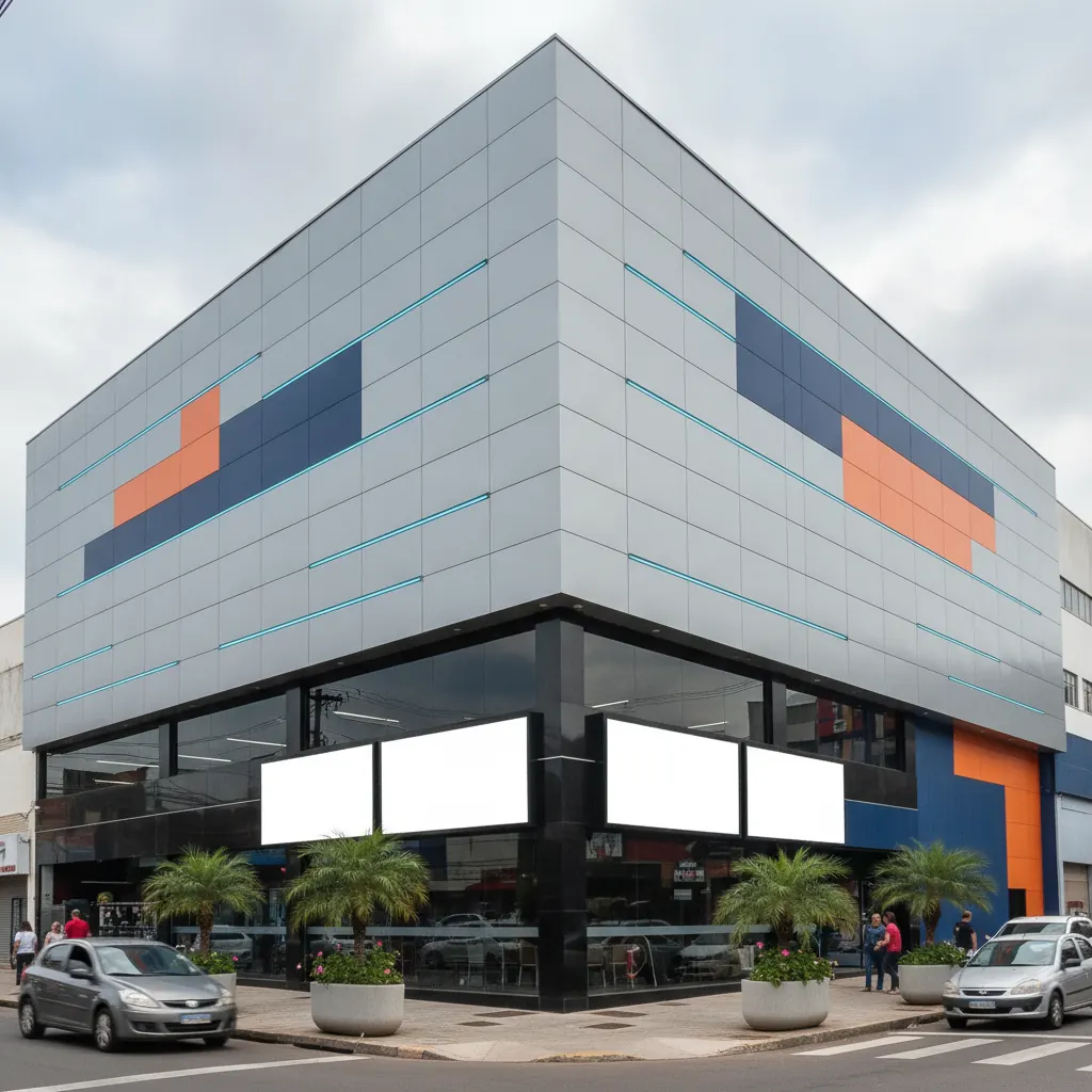 Fachada em ACM para Loja de Material de Construção em Goiânia