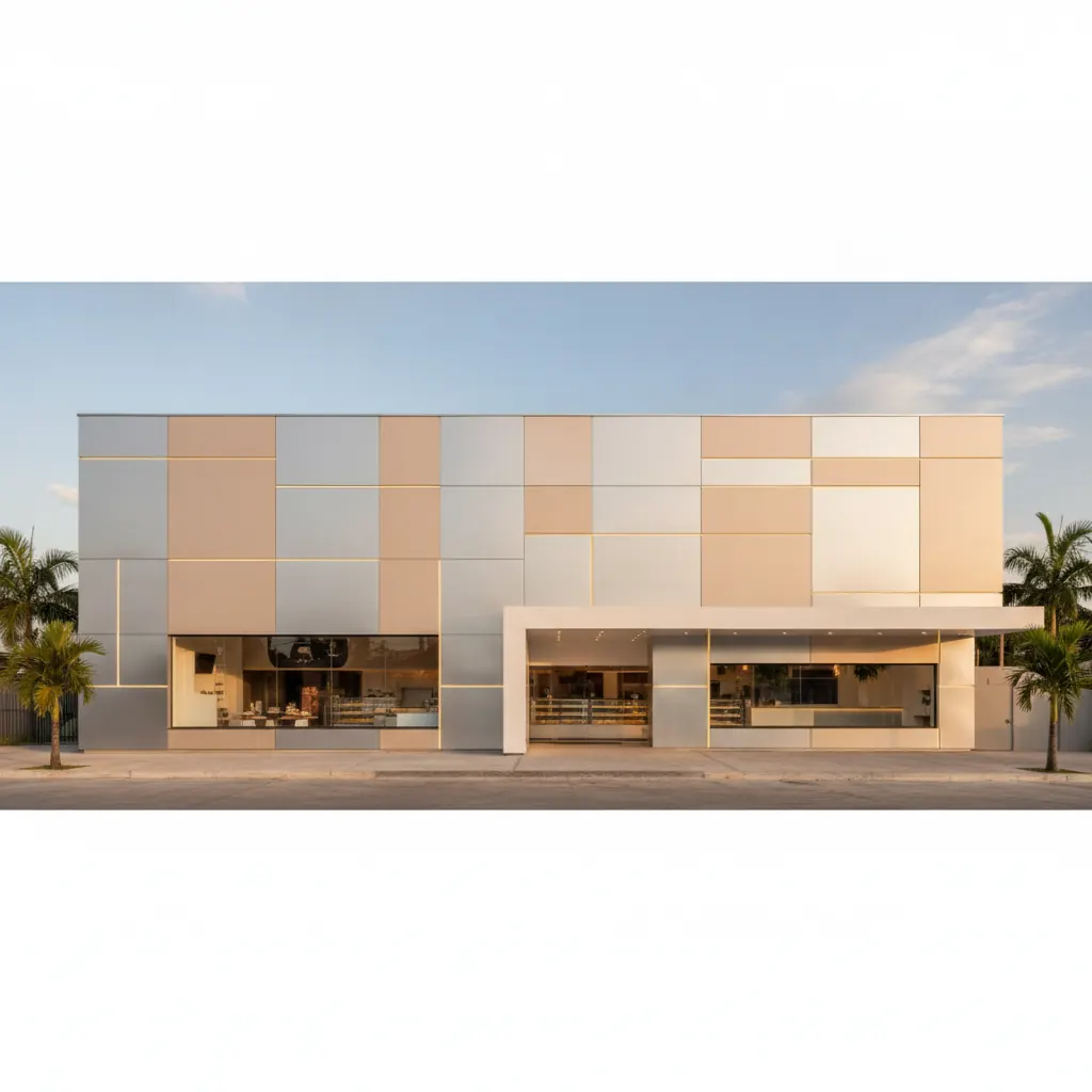 Fachada em ACM para Padaria e Confeitaria em Goiânia