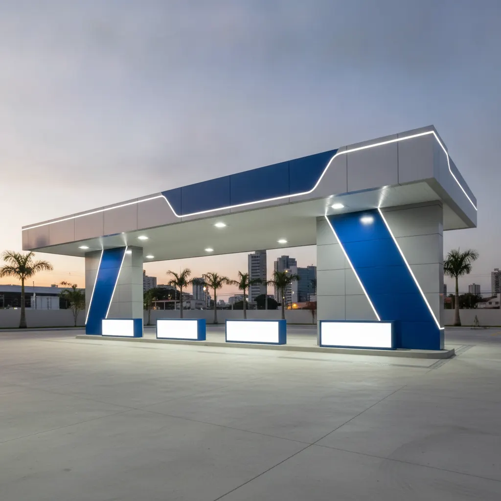 Fachada em ACM para Posto de Gasolina em Goiânia
