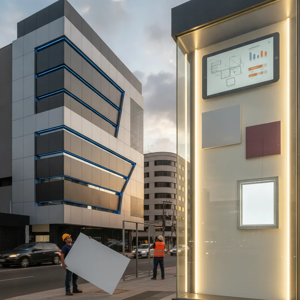 Fachada em ACM para Prédio Comercial em Goiânia