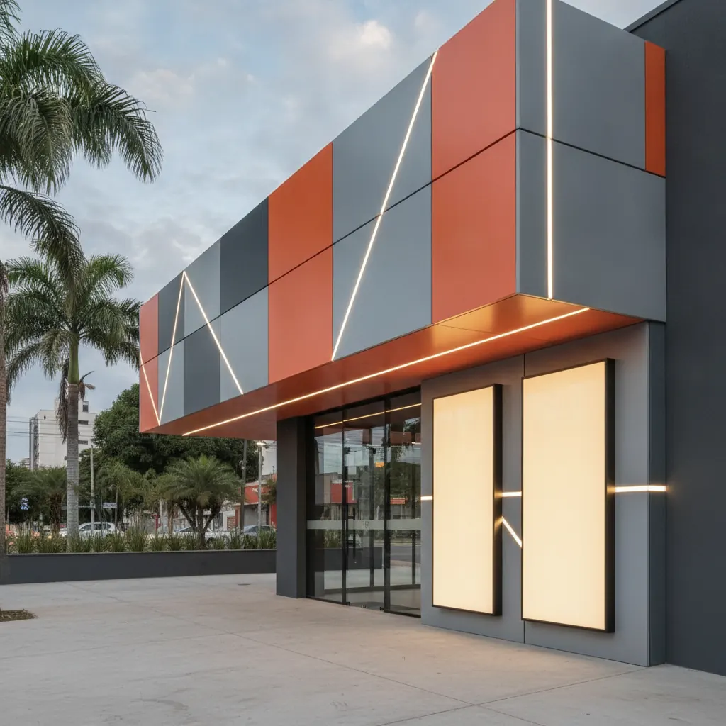 Fachada em ACM para Rede de Fast Food em Goiânia