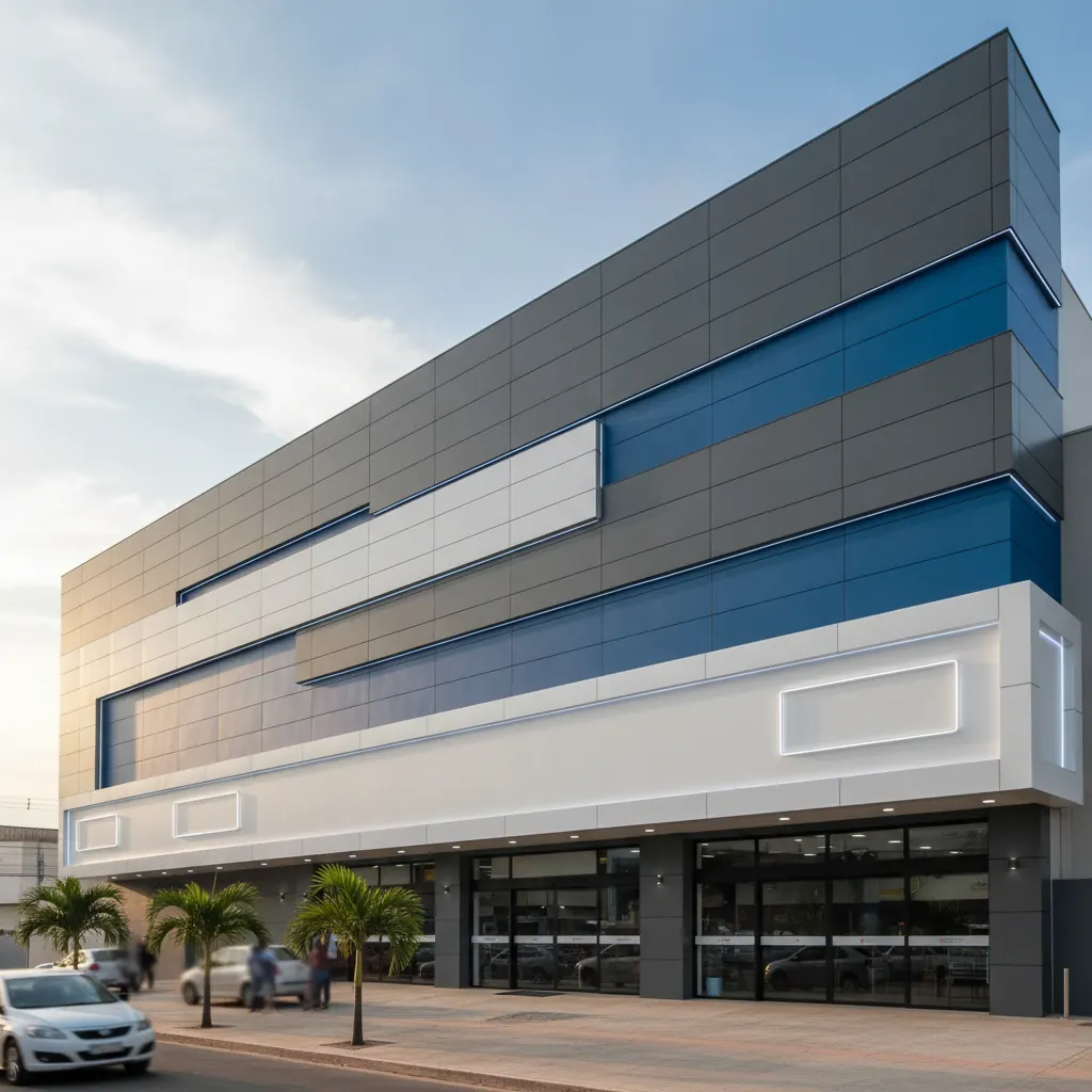 Fachada em ACM para Supermercado e Mercado em Goiânia