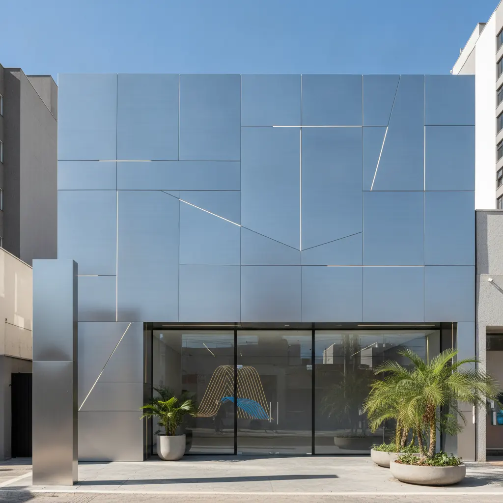 Fachada em ACM Titanium para Comércio em Goiânia