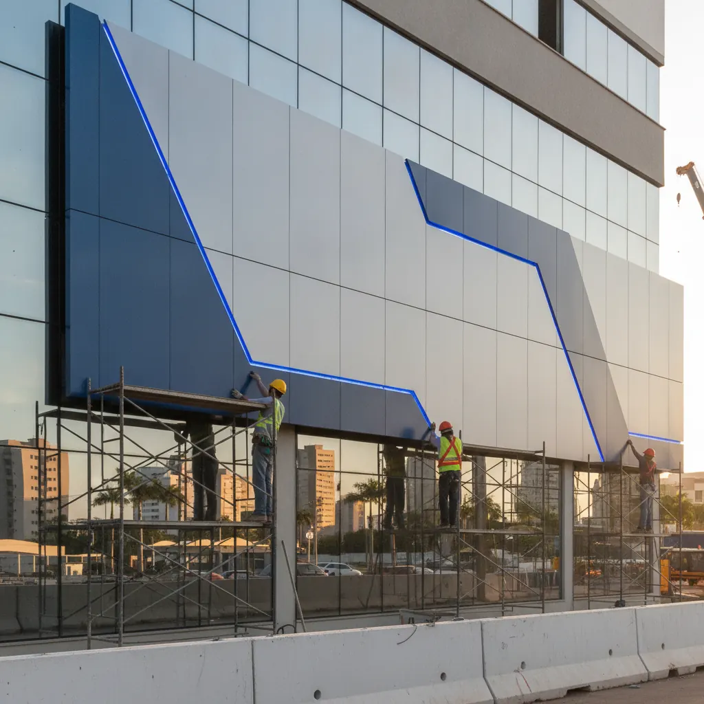 Quanto tempo leva para instalar uma fachada em ACM em Goiânia
